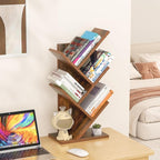 SHEEPAM 5 Tier Tree Book Shelf, Small Desktop Bookshelf - Image 2