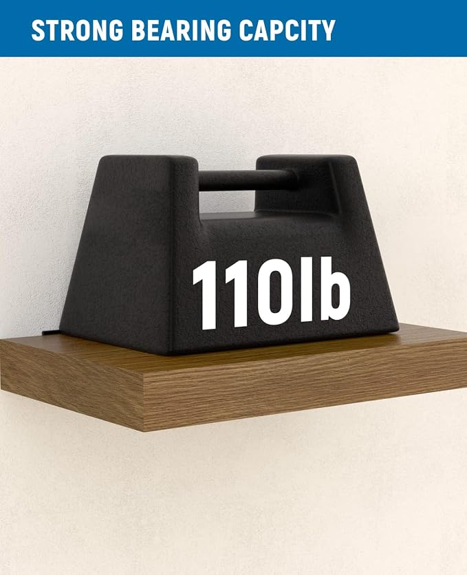 LEOPO Black 4-Pack 5 inch Floating Shelf Brackets, Hidden Shelf Bracket - Image 5