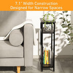 THUMEYE 7.1" Narrow Side Table for Small Spaces, 3 Tier Small End Table - Image 5