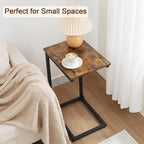 AMHANCIBLE C Shaped End Table, Slide Under Couch Table - Image 8
