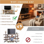 Tiita TV Stand with Storage for TVs up to 65'', Bamboo TV Console Entertainment - Image 4