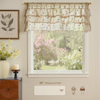 jinchan Ruffled Kitchen Valance Pom-Pom Voile Valance Curtains Sheer Shabby - Image 5