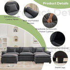 Oprisen 120" Modular Sectional Sofa, Comfy Cloud Couch Sectional Sofa - Image 6