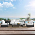 Modway Tahoe Aluminum 4-Piece Outdoor Patio Set in Gray White - Image 3