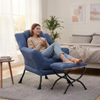 Welnow Lazy Chair with Ottoman, Modern Accent Chair with Armrests and a Side - Image 9
