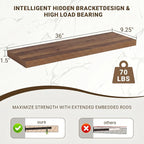 Acovy 36 Inch Floating Shelves, Wooden Shelves - Image 3