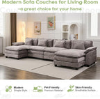 Oprisen 154" Modular Sectional Sofa, Comfy Cloud Couch Sectional Sofa - Image 7