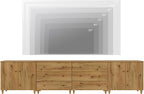 WAMPAT TV Stand Cabinets for 120+ Inches TVs, 4-in-1 Wood Media Console Table - Image 4