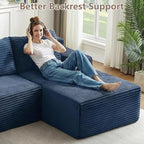 96" Cloud Sectional Couch U-Shaped Chaise - Image 7