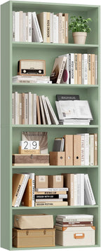 FOTOSOK 6-Tier Open Bookcase and Bookshelf, Freestanding Display Storage by FOTOSOK
