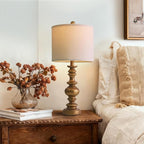 BOBOMOMO 24" Traditional Lamps Set of 2 – Antique Gold Bedside Lamps - Image 5
