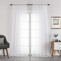 Chyhomenyc White Sheer Curtains 108 Inch Length 2 Panels Set | Extra Long by Chyhomenyc