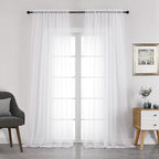Chyhomenyc White Sheer Curtains 108 Inch Length 2 Panels Set | Extra Long by Chyhomenyc