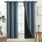 SimpleHome Stone Blue 100% Blackout Curtains Room Darkening Living Room 72L | by SimpleHome
