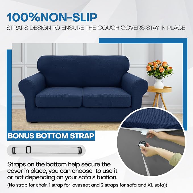 XINEAGE 2026 New 4 Pieces Extra Large Couch Covers - Image 7