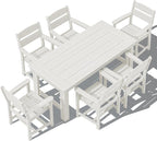 SERWALL Outdoor Dining Table Set, 67‘’ HDPE Patio Dining Set by SERWALL