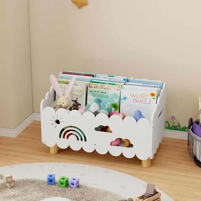 Wood Kids Bookshelf, Montessori Bookshelf, by Unknown