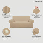 Easy-Going Stretch Oversized Loveseat Couch Covers Washable Sand | 1-Piece - Image 3