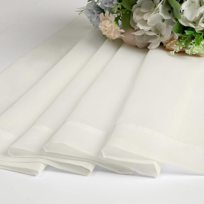 14 Inch Ivory Sheer Curtains Valance 2 Pieces, Cafe Kitchen Curtain - Image 8