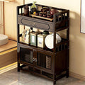Bamboo Storage Cabinet with Drawer, Tea Set/Book/Decorative Items Storage Rack by Unknown