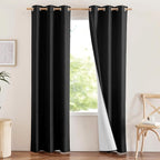 NICETOWN Vintage Open Linen Weave Flax Thermal Curtains, 100% Blackout Curtains by NICETOWN