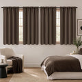 MIULEE 4 Panel Set Short Bedroom Curtains 54 Inch Long Chocolate Brown | by MIULEE