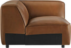 Modway Auren Vegan Leather Corner Modular Chair in Coffee - Image 7