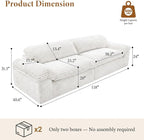 Vesgantti 118" Modular Sectional Couch, Comfy Corduroy Upholstered Cloud Couches - Image 2