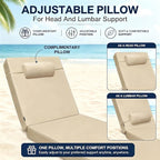 Chaise Lounge Cushion for Outdoor Furniture, Waterproof, Fade-Resistant and - Image 8