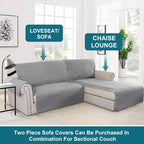 Turquoize 100% Waterproof Sofa Covers Chaise Lounge L Shape Sofa Protector Slip - Image 5