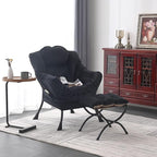 Welnow Lazy Chair with Ottoman, Modern Accent Chair with Armrests and a Side - Image 8