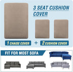 H.VERSAILTEX Sectional Couch Covers 3 Pieces Sofa Seat Cushion Covers L Shape - Image 8