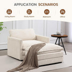 ROWHY Single Armchair with Ottoman, Modern Corduroy Cloud Couch with - Image 6