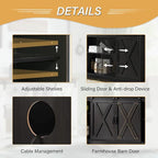 4 EVER WINNER Farmhouse Coffee Bar Cabinet, Buffet Cabinet - Image 6