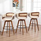 Set of 3 Rattan Swivel Bar Stools by KUNZENTLIVING
