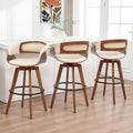 Set of 3 Rattan Swivel Counter Stools by KUNZENTLIVING