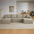 134 Inch Modular Sectional Sleeper Sofa, Boneless Cloud Couch by HANXIN