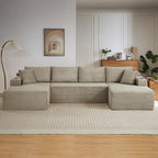 134 Inch Modular Sectional Sleeper Sofa, Boneless Cloud Couch by HANXIN