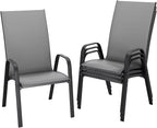 JEAREY Patio Dining Chairs Set of 4, Outdoor Stackable Dining Furniture Set by JEAREYOutdoorsCollection