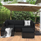 Tangkula 5 Piece Patio Rattan Furniture Set, Outdoor Sectional Rattan Sofa Set - Image 3