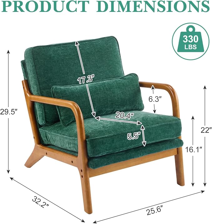 Karl home Mid Century Modern Accent Chair - Image 2