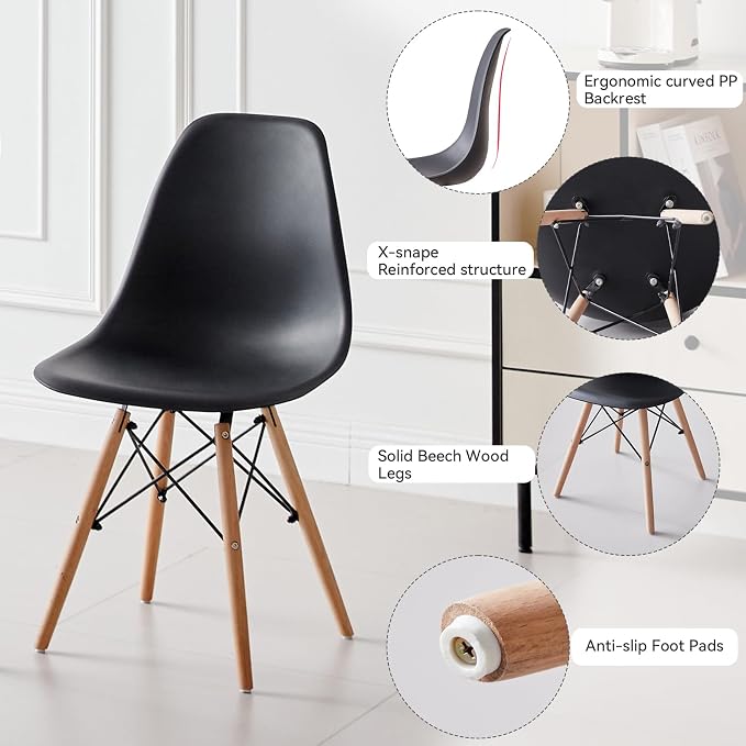 5-Piece Round Dining Table Set, Small 31.5" Kitchen Table Chairs Set of 4 Space - Image 5