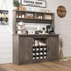 4ever2buy Farmhouse Coffee Bar Cabinet - Image 8