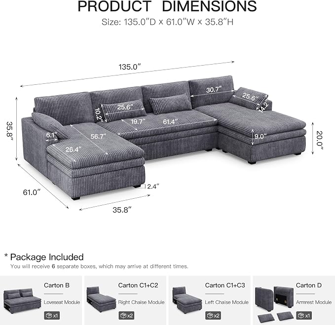 Belffin Large Modular Sectional Sofa - Image 2