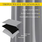 NICETOWN Blackout Silver Grey Living Room Curtains - Image 2