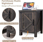 OKD Farmhouse Nightstand Set of 2, 18 Inch Rustic End Table - Image 5
