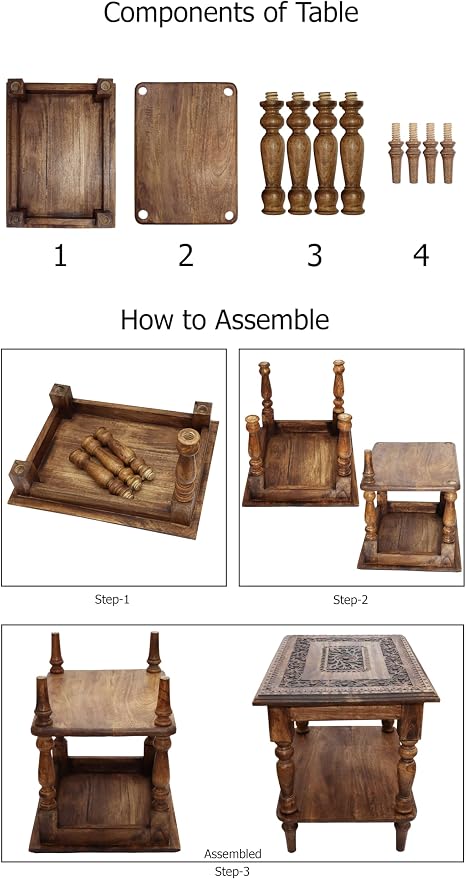 COTTON CRAFT Solid Wood End Table - Image 8