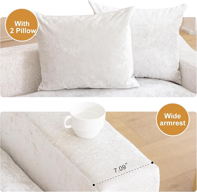 61" Convertible Sofa Bed Loveseat, Memory Foam Boneless Floor Couch - Image 8