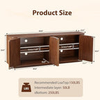 64'' Fluted TV Stand for TVs up to 75'', Modern Long Media Console - Image 2