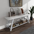 Oastreeful Industrial Entryway Bench Rustic Wood and Metal Storage Bench by GiftGoDirect